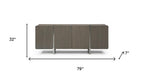 79" Light Gray Wood Sideboard With Four Doors