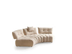 Taupe Boucle Curved Sectional