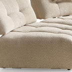 Taupe Boucle Curved Sectional