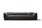 126" Dark Gray Nubuck Leather Sofa