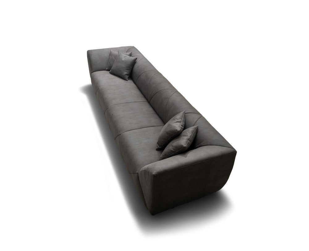 126" Dark Gray Nubuck Leather Sofa