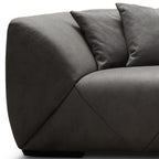 126" Dark Gray Nubuck Leather Sofa