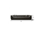 126" Dark Gray Nubuck Leather Sofa
