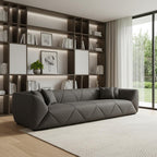 126" Dark Gray Nubuck Leather Sofa