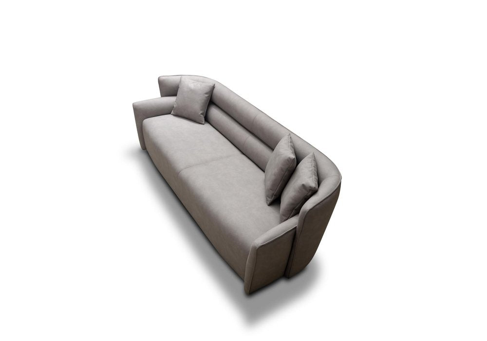 100" Gray Nubuck Leather Sofa