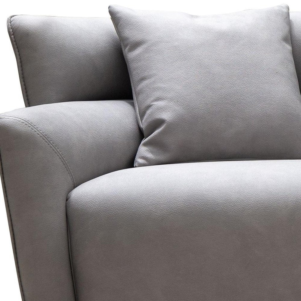 100" Gray Nubuck Leather Sofa