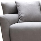 100" Gray Nubuck Leather Sofa
