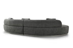 150" Dark Gray Boucle Curved Sofa With Toss Pillows