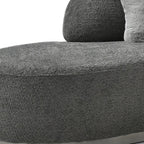 150" Dark Gray Boucle Curved Sofa With Toss Pillows