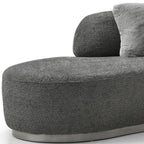 150" Dark Gray Boucle Curved Sofa With Toss Pillows