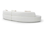 150" White Boucle Curved Sofa With Toss Pillows