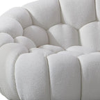 105" White Boucle Curved Sofa