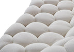 105" White Boucle Curved Sofa