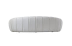 105" White Boucle Curved Sofa