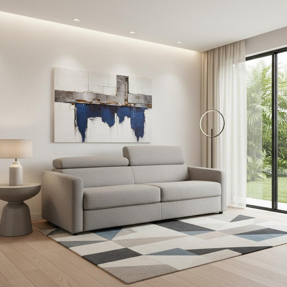 81" Light Gray Fabric Sleeper Sofa