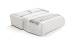 81" White Leather Sleeper Sofa
