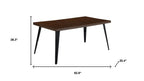63" Dark Brown and Black Wood and Iron Dining Table