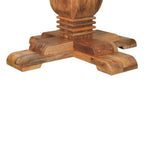 43" Brown Solid Wood Pedestal Base Round Top Dining Table
