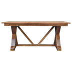 71" Brown Solid Wood Trestle Base Dining Table