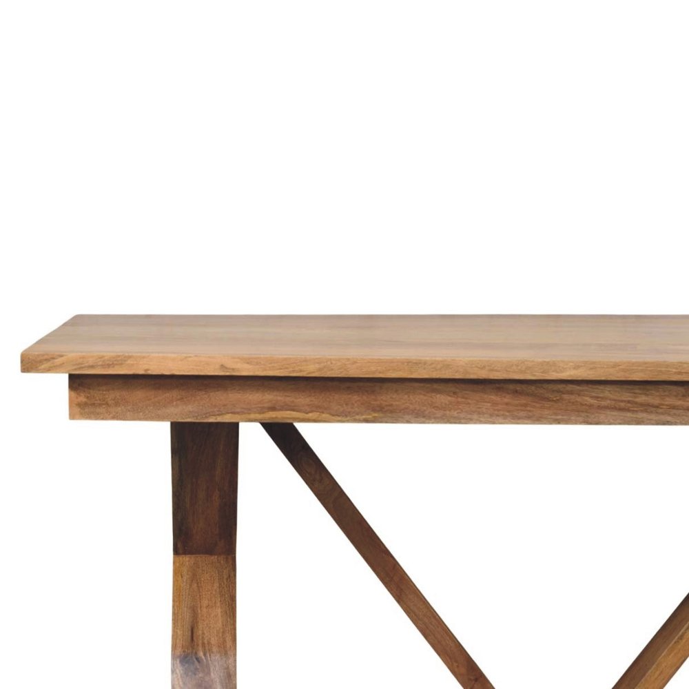 71" Brown Solid Wood Trestle Base Dining Table