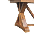 71" Brown Solid Wood Trestle Base Dining Table