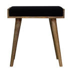 20" Brown Velvet And Wood Leopard Footstool