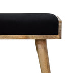 20" Brown Velvet And Wood Leopard Footstool