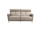 73" Light Gray Leather Reclining USB Sofa