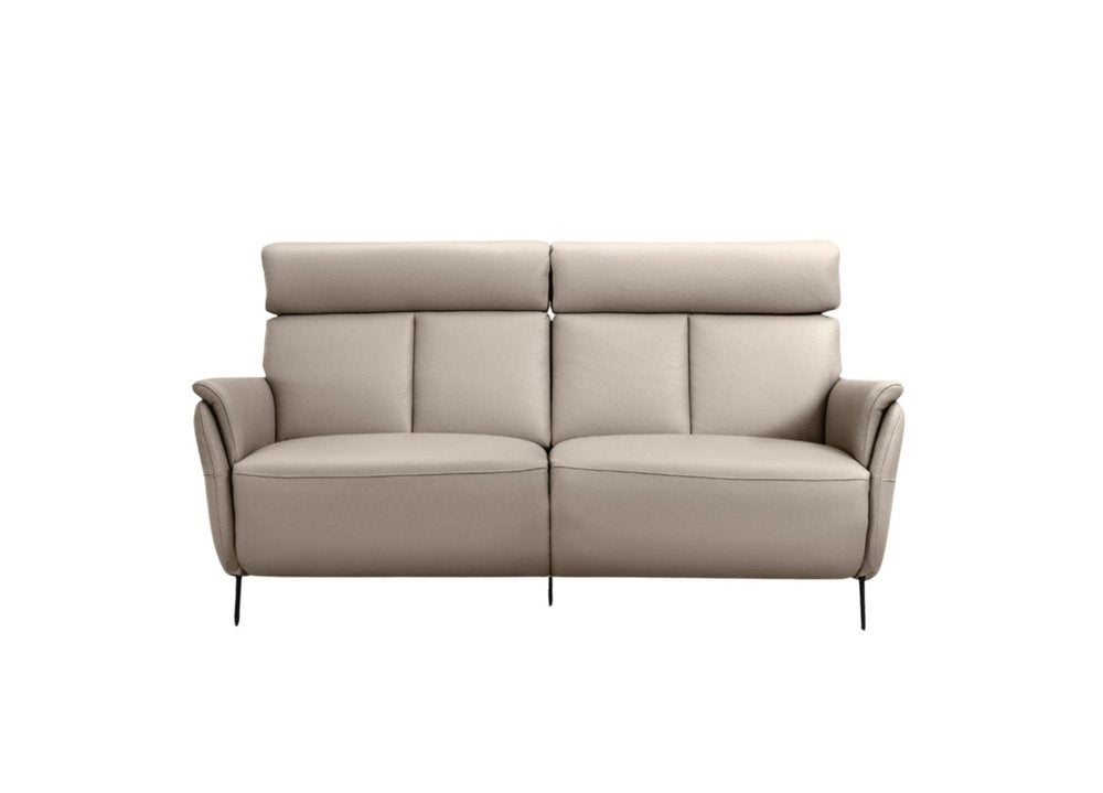 73" Light Gray Leather Reclining USB Sofa