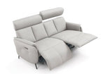 73" Light Gray Leather Reclining USB Sofa