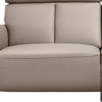 73" Light Gray Leather Reclining USB Sofa