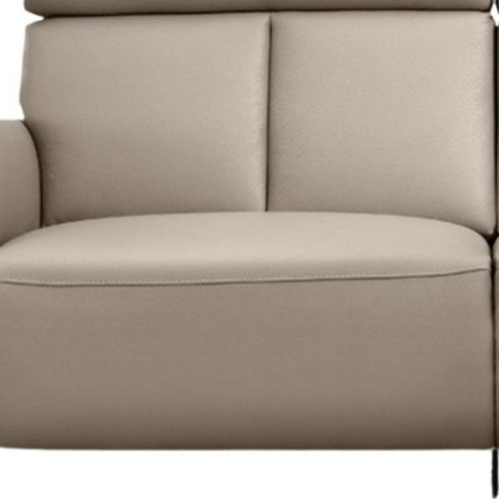 73" Light Gray Leather Reclining USB Sofa