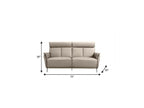 73" Light Gray Leather Reclining USB Sofa