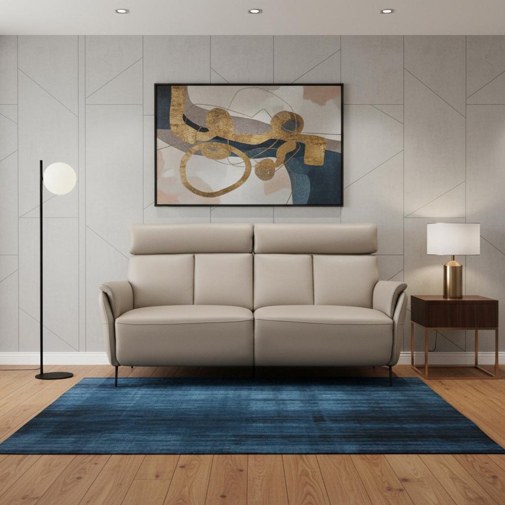 73" Light Gray Leather Reclining USB Sofa
