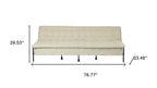 77" Beige Upholstered Convertible Futon Sleeper Sofa