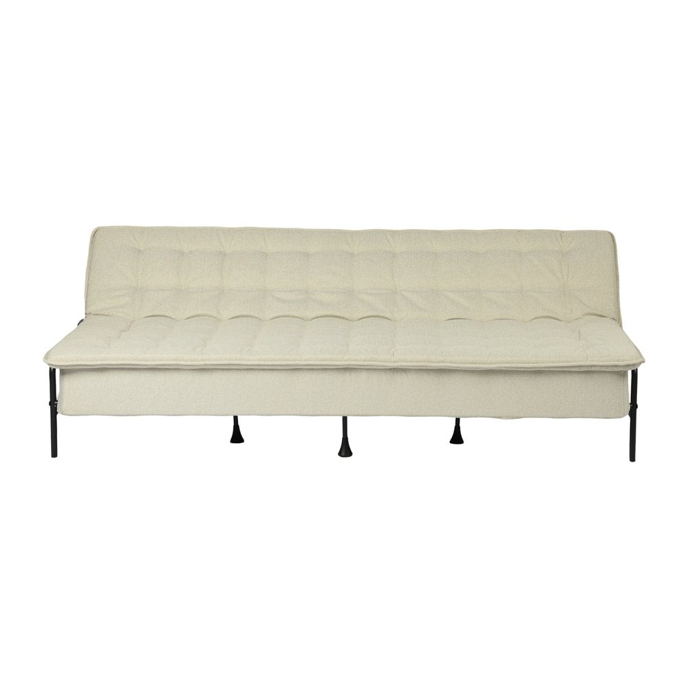 77" Beige Upholstered Convertible Futon Sleeper Sofa