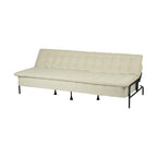 77" Beige Upholstered Convertible Futon Sleeper Sofa