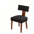 Set of Two Beige and Brown Linen and Solid Wood Dining Side Chairs