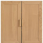 31" Natural Wood Corner Paneled Accent Cabinet With Two Doors