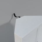 31" White Wood Corner Paneled Accent Cabinet With Two Doors