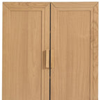 31" Natural Wood Corner Accent Cabinet With Two Doors