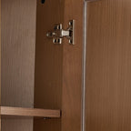 Set Of Two Walnut Wood Corner Accent Cabinet With Two Doors