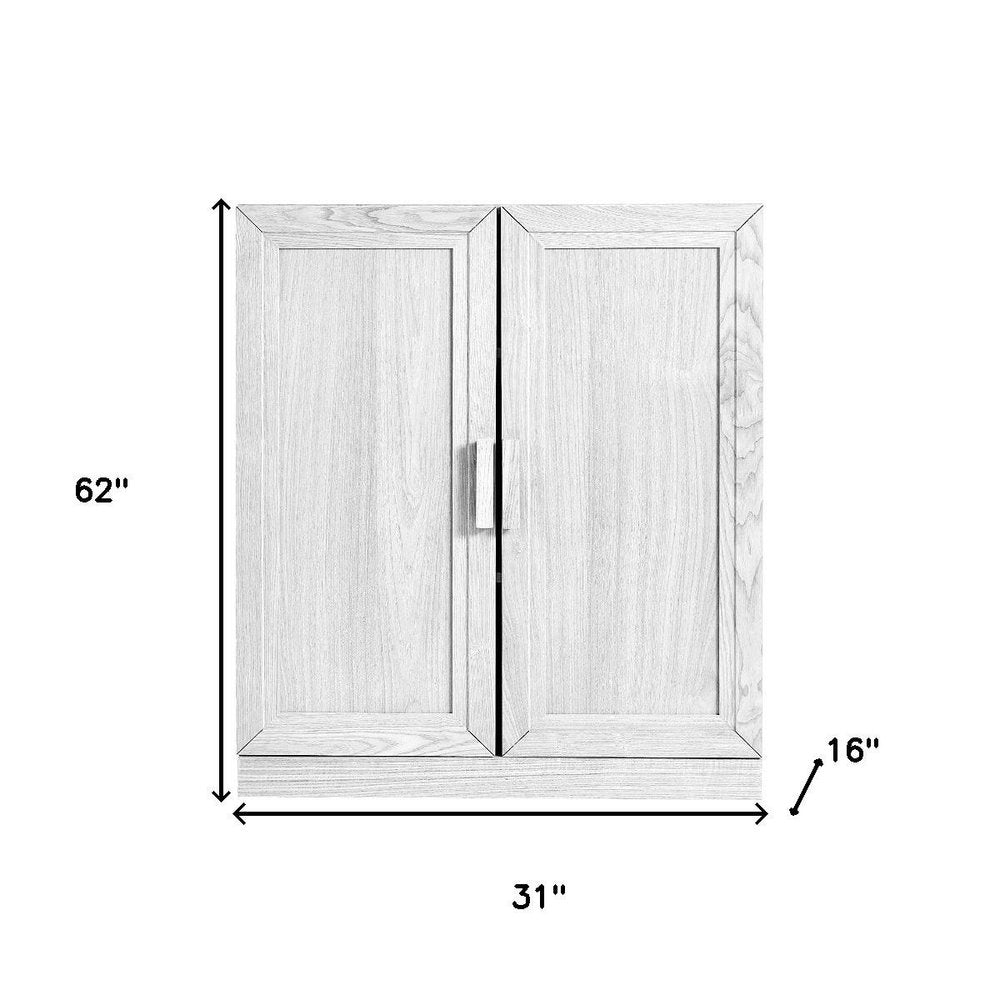 Set Of Two White Wood Corner Accent Cabinet With Two Doors