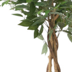 59" Green Artificial Ficus Tree In Cylindrical Black Pot