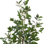71" Green Artificial In Cylindrical Black Pot
