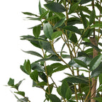 64" Green Artificial In Cylindrical Black Pot