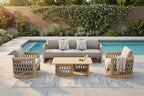 Four Piece Almond Outdoor Patio Set With Table