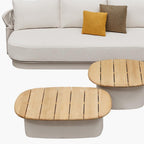 Six Piece Beige Metal Outdoor Patio Set With Table