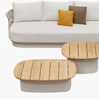 Six Piece Beige Metal Outdoor Patio Set With Table