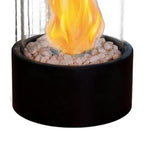 11" Black And Clear Metal And Glass BioEthanol Portable Tabletop Firepit